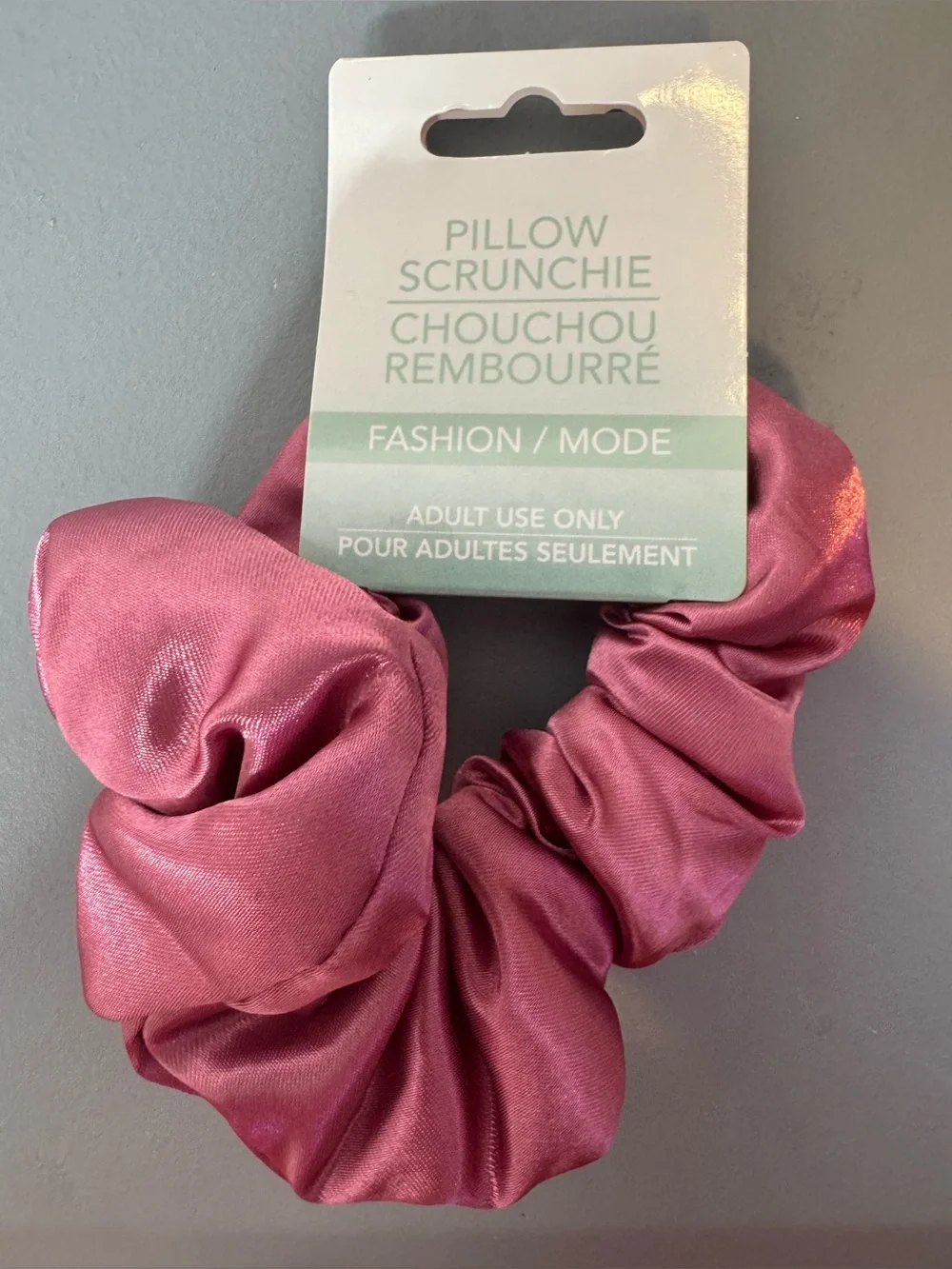 Pillow Scrunchie Satin Hair Tie - Pink large